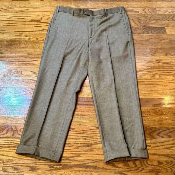 Zanella Todd Brown Flat Front Dress Pants. Size 36. - Picture 1 of 9